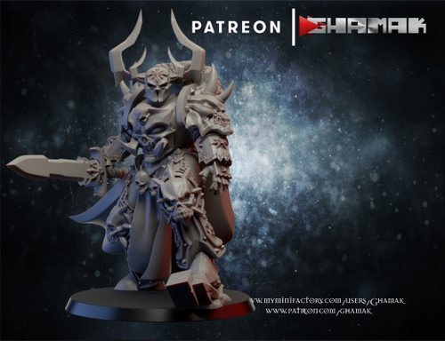 Grand Alliance Chaos Everchosen and Slaves to Darkness Воитель Хаоса с мечом миниатюра для dnd, днд, pathfinder, фентези, Настольная игра, НРИ, Варгейм, РПГ