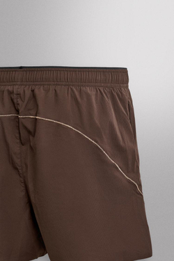 ZARA ШОРТЫ ДЛЯ БЕГА 5”, КОРИЧНЕВЫЙ