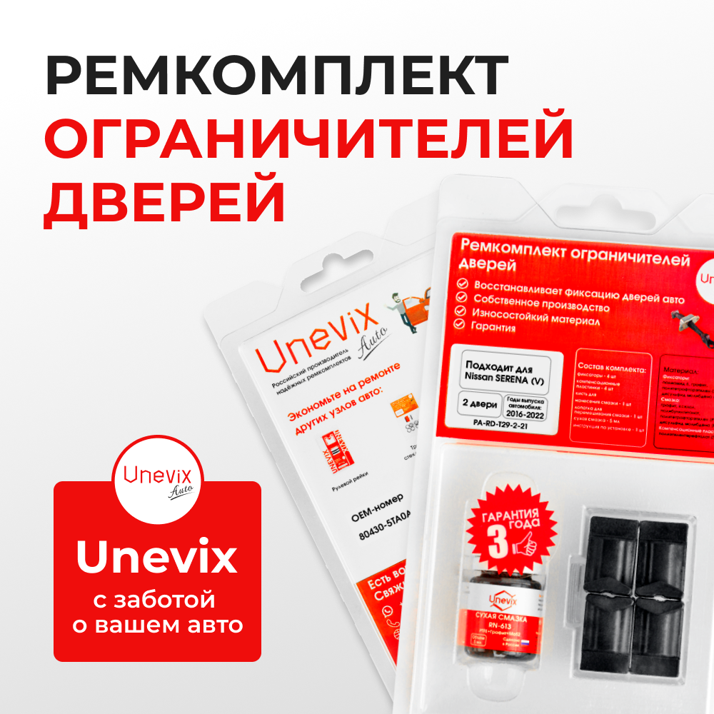 Ремкомплект ограничителей дверей Nissan SERENA (V) C27 (Передние двери, тип 29) 2016-2022