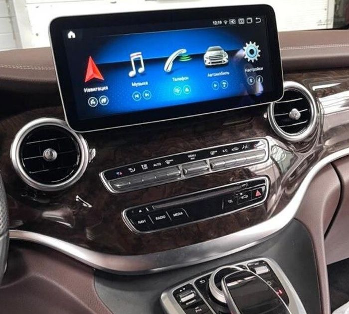 Магнитола для Mercedes-Benz V-класс (W447) 2014-2019 NTG 5.0/5.1 - Parafar PF7118A138/128V монитор 12.3" на Android 13, Быстрая, CarPlay, 4G SIM-слот