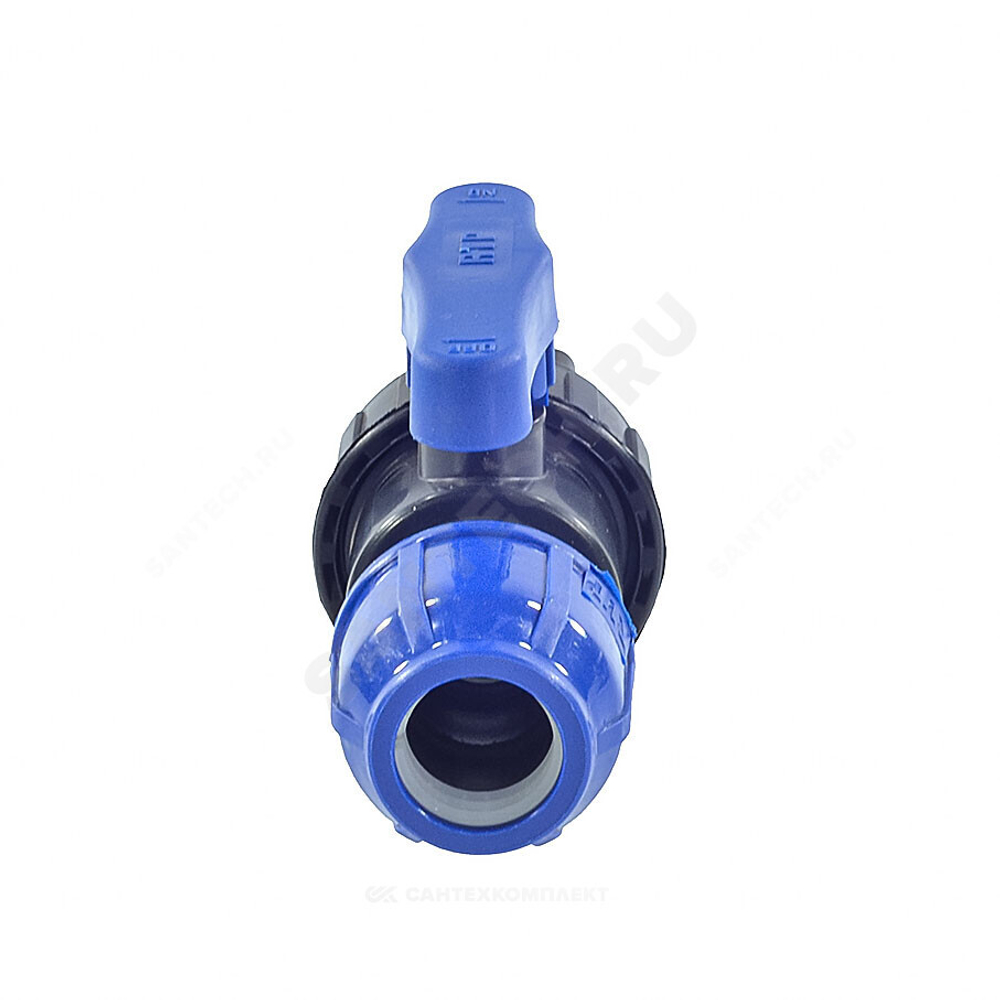 Кран шаровой компрессионный ПЭ Дн 20х1/2" ВР Ру10 RTP (РосТурПласт) 14392