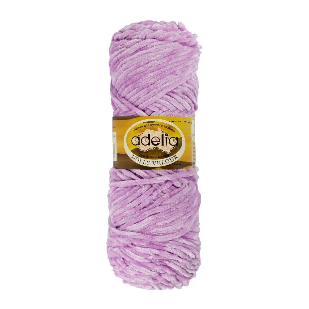 Пряжа Adelia Dolly Velour / уп.5 мот. по 100г, 93м, 42 сиреневый Пряжа Adelia Dolly Velour / уп.5 мот. по 100г, 93м, 42 сиреневый