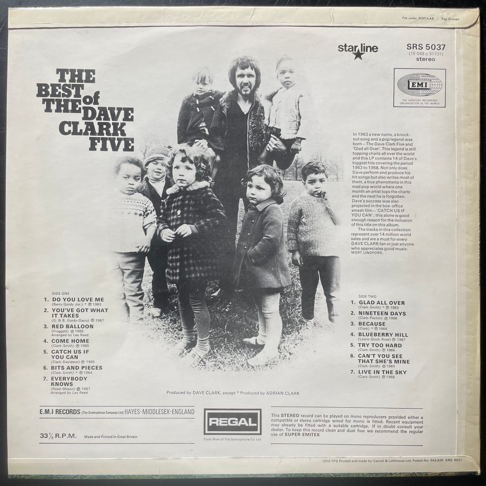 The Dave Clark Five ‎– The Best Of The Dave Clark Five (Англия 1970г.)