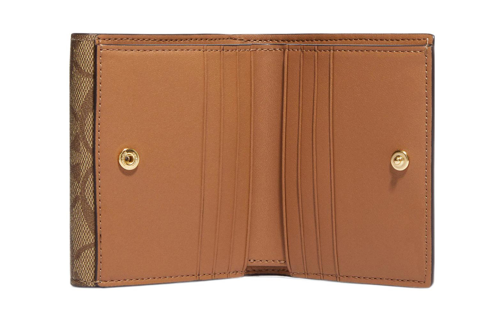 COACH Morgan Canvas With Leather Wallet Small Women"s Khaki