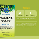 Natural Factors, Whole Earth & Sea®, мультивитамины и минералы для женщин, 60 таблеток