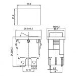 Выключатель клавишный 250В 6А (4с) вкл-выкл желтый с подсветкой мини REXANT