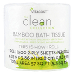 Vitacost, The Clean Collection™, Bamboo Bath Tissue, 1 Roll