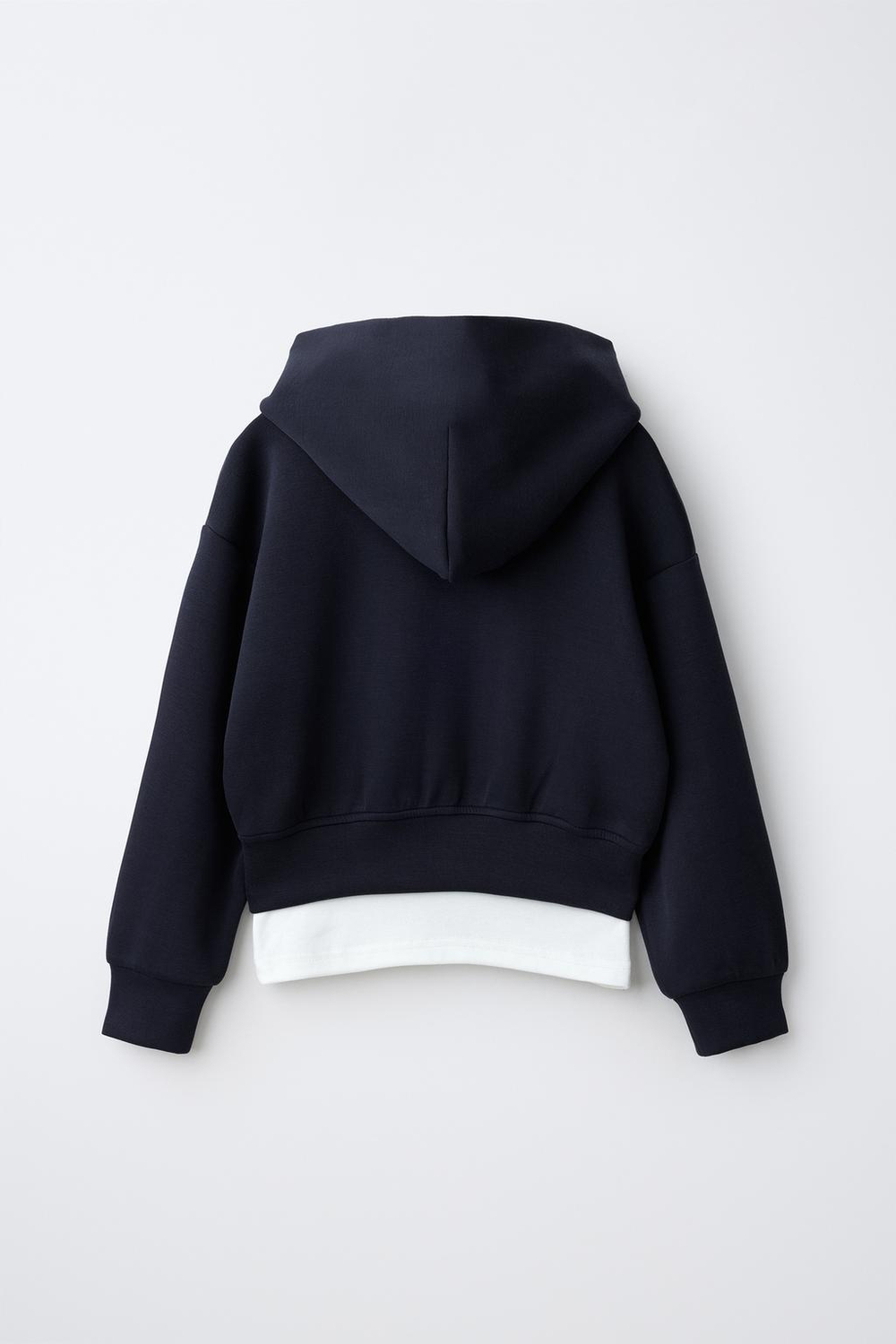 ZARA СПОРТИВНОЕ ХУДИ С КАПЮШОНОМ И ДВОЙНЫМ НИЗОМ, ГЛУБОКИЙ СИНИЙ
