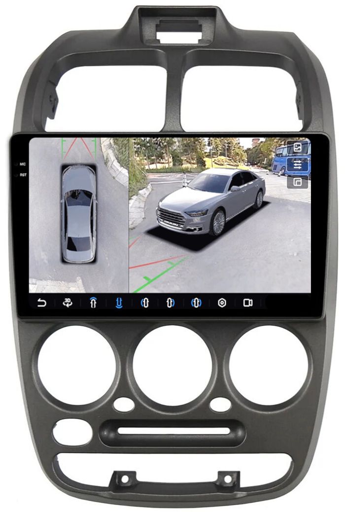 Магнитола для Hyundai Accent 2000-2011 - FarCar BX3010M-360 монитор 9.5" 2K QLED на Android 13, Быстрая, CarPlay, 4G SIM-слот, 4 камеры в комплекте