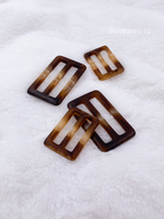 Пряжка коричневая матовая с белыми прожилками