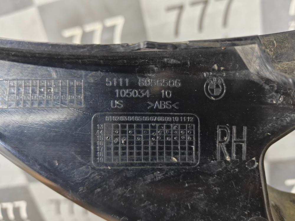 Воздуховод бампера правый BMW X6 (F16) 14-20 Б/У Оригинал 51118056506