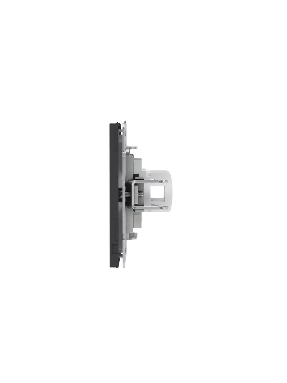 Розетка компьютерная 2-м KANT RJ45 кат.6A без шторки черн. уголь DKC 7012674