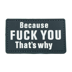 Шеврон Because fuck you that's why ПВХ