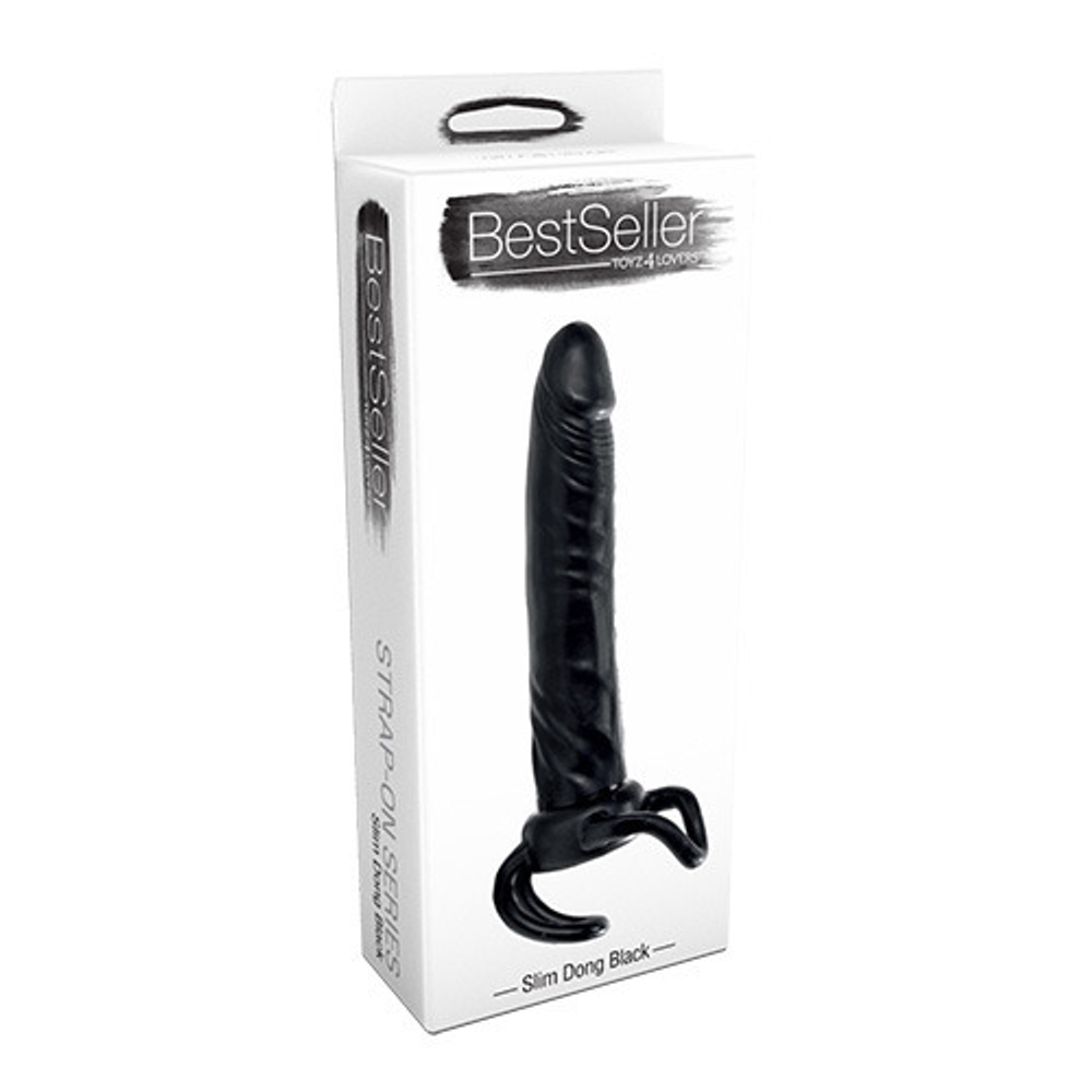 Чёрная насадка-фаллос для двойного проникновения INFLATABLE DILDO SLIM DONG - 13,5 см. (Цвет: черный)