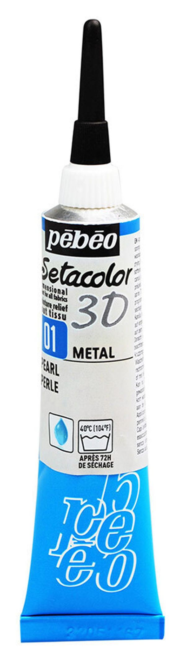 Контур по ткани металлик Setacolor 3D 20 мл 557001 под жемчуг, Pebeo