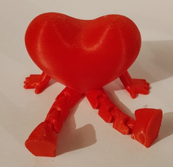 Сердце с подвижными ножками в подарочном мешочке 3D валентинка подарок универсальный
