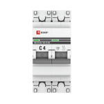 Автоматический выключатель 2P 4А (C) 4,5kA ВА 47-63 EKF PROxima
