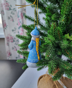 Снегурочка ёлочная игрушка из фарфора