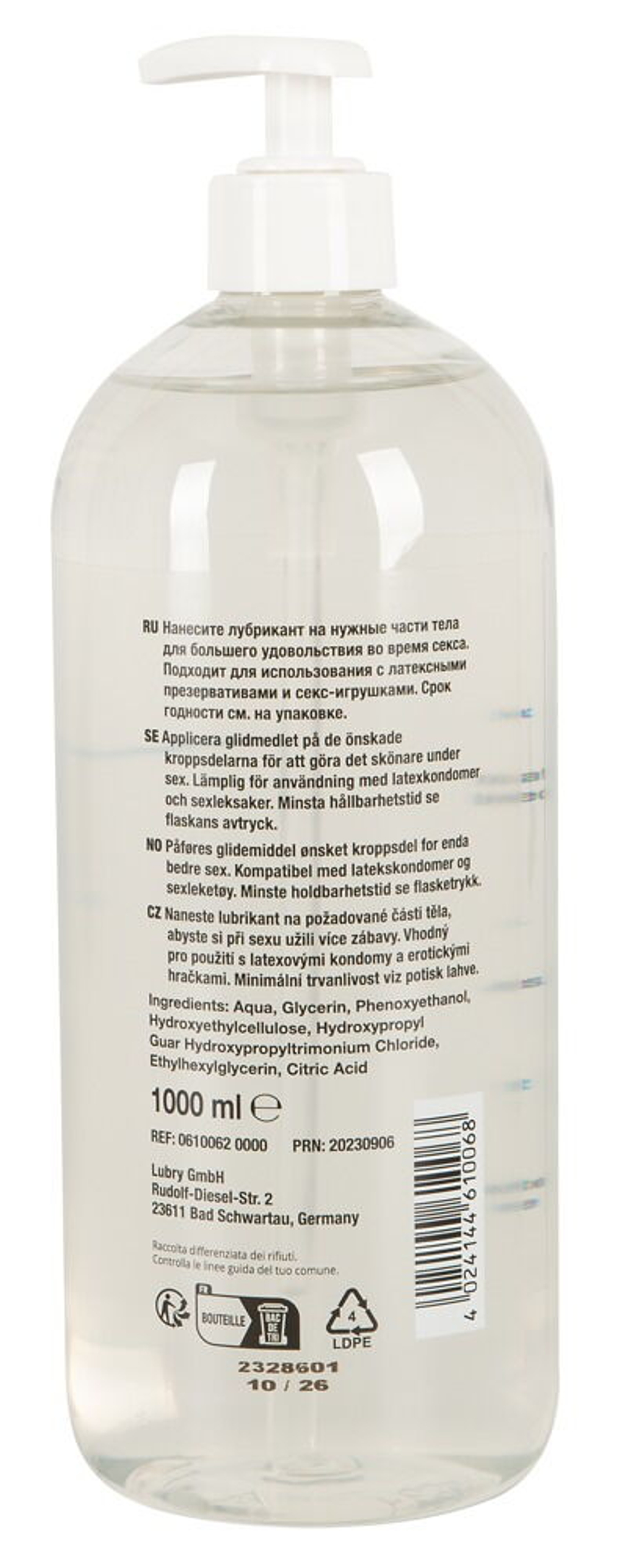 Лубрикант на водной основе Just Glide Waterbased, 1л 610062JG