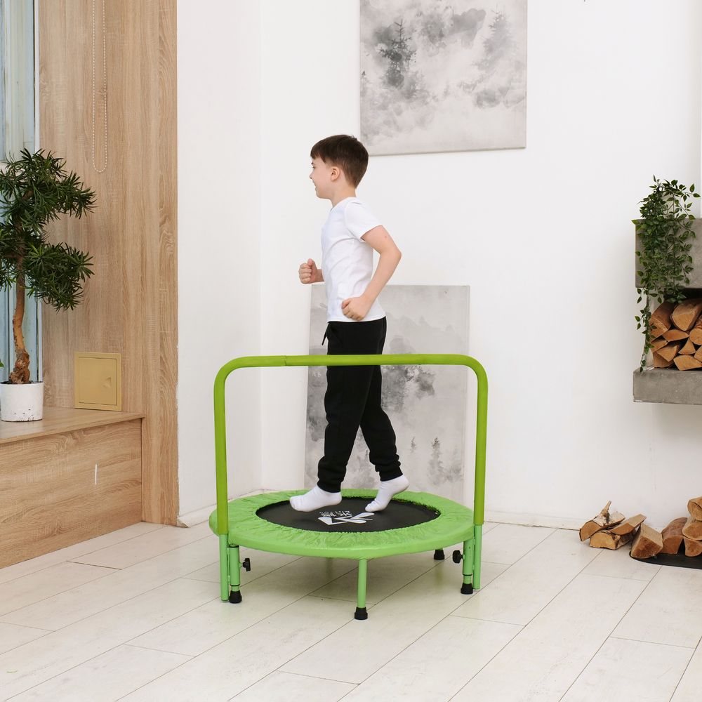 Батут с поручнем DFC JUMPFIT 36&amp;#039;&amp;#039; зеленый