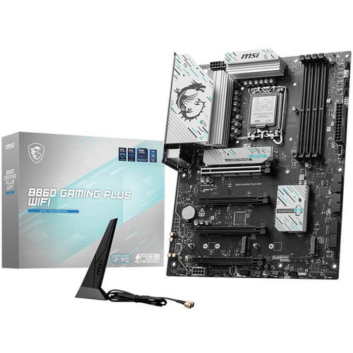 Материнская плата MSI B860 GAMING PLUS WIFI (LGA1851/B860/4xDDR5/4xPCI-Ex16/3xM.2/Wi-Fi/BT/SB/GLAN/DP/HDMI/ATX)