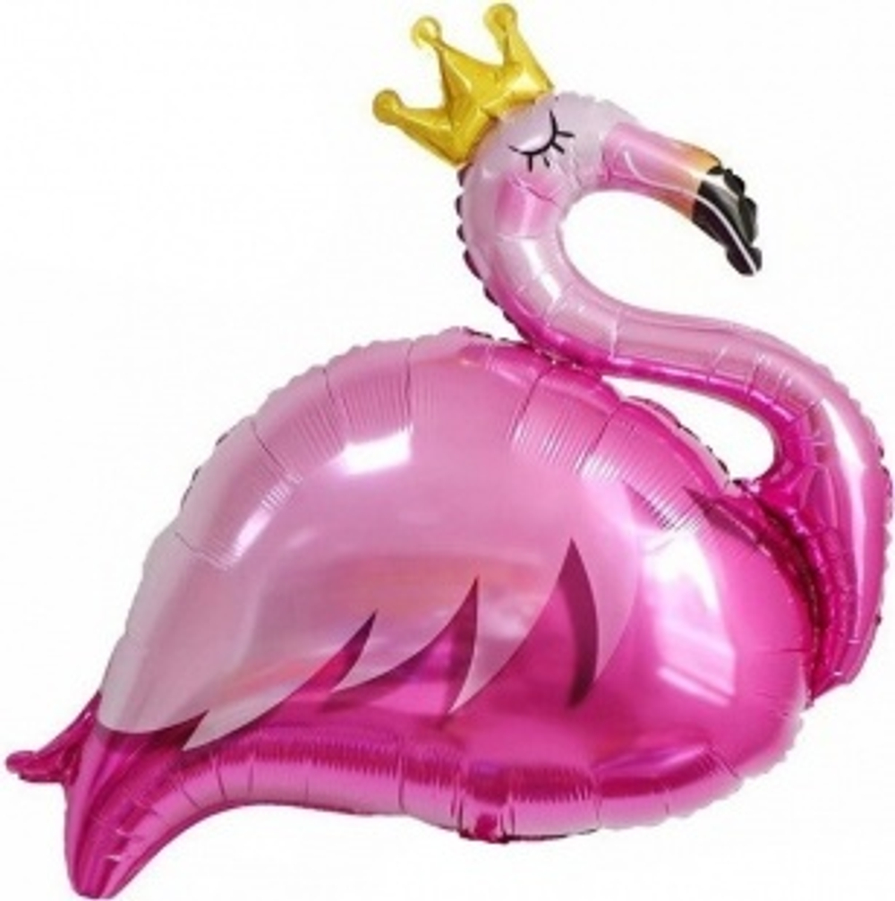 К Фигура Фламинго в короне Розовый (35''/89 см)