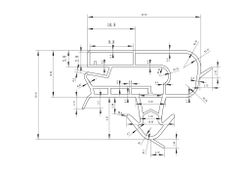 Уплотнитель для холодильника TOSHIBA GR-Y74D(RD) м.к. 500*710 мм по пазу (017/038 АНАЛОГ)