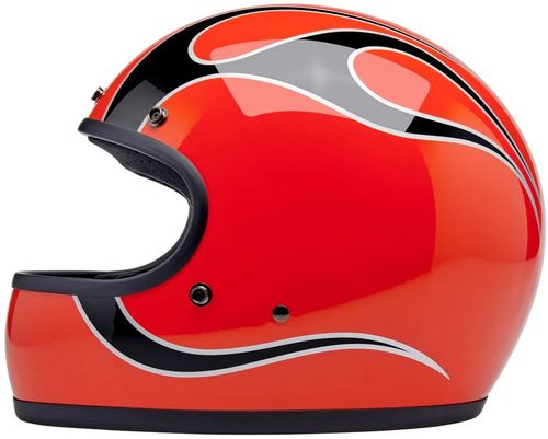 Купить Мотошлем Интеграл Biltwell Gringo Flames / Оранжевый
