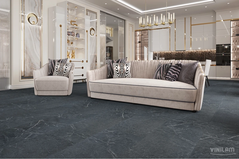 Кварц-винил WPC Vinilam Ceramo Stone 8 мм Ионический Мрамор 2.65 м2