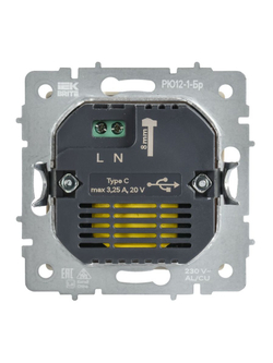 Розетка СП BRITE РЮ12-1-БрАБ USB C 65Вт высокоскор. заряд. арктич. бел. IEK BR-U13-065-K91