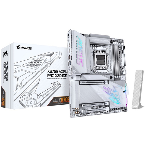 Материнская плата GIGABYTE X870E AORUS PRO X3D ICE (AM5/AMD X870E/4xDDR5/3xPCI-Ex16/4xM.2/SB7.1/Wi-Fi/BT/GLAN/HDMI/ATX)