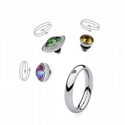 Кольцо - База Qudo Basic small silver 15.2 мм 627061 S размер 15