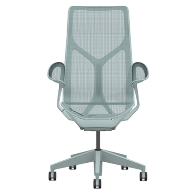 Кресло Herman Miller Cosm, высокая спинка, цвет Glacier, подлокотники «лепестки» (Leaf)
