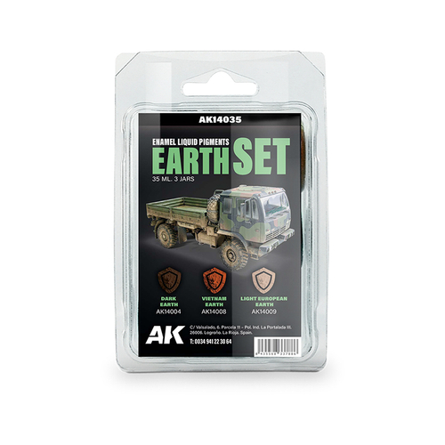 Набор красок AK Interactive Liquid Pigment Set - Earth