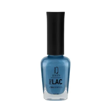 IQ BEAUTY Лак для ногтей профессиональный укрепляющий с биокерамикой #111, 12.5 мл Серо-голубой с перламутром и деликатным голубым шиммером, плотный