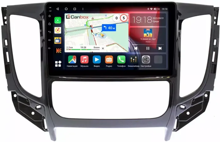 Магнитола для Mitsubishi L200 2015-2019 (климат), Pajero Sport 3 2016-2023 (МКПП), FIAT Fullback - Canbox 9-637 Qled, Android 10, Быстрая, SIM-слот