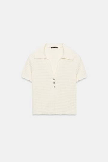 ZARA УКОРОЧЕННЫЙ ЖАКЕТ ИЗ РЕЛЬЕФНОЙ ТКАНИ, ЭКРЮ