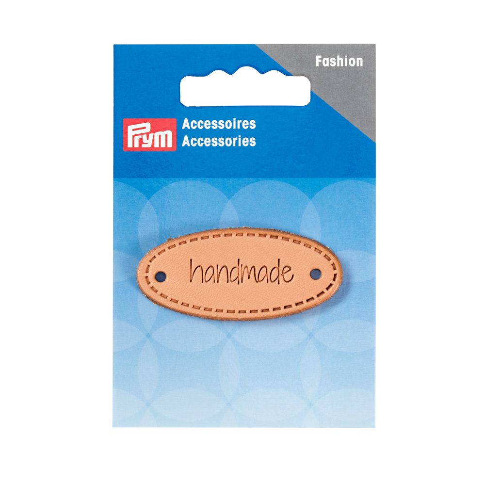 Нашивка handmade кожа бежевый, овал, Prym 403796