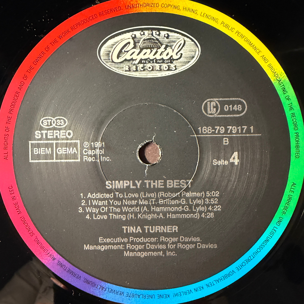 Tina Turner ‎– Simply The Best 2LP (Европа 1991г.)