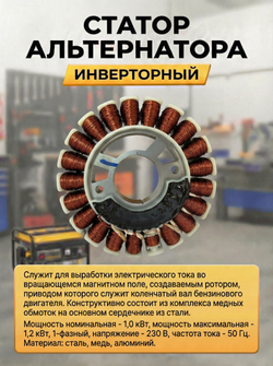 Альтернатор (статор+ротор) инверторного генератора