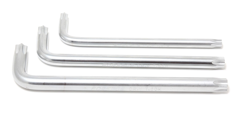 Ключ Г-образный TORX экстра длинный T-60H с отверстием Forsage F-76760XL