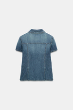 ДЖИНСОВАЯ РУБАШКА TRF С КАРМАНАМИ — ZARA
