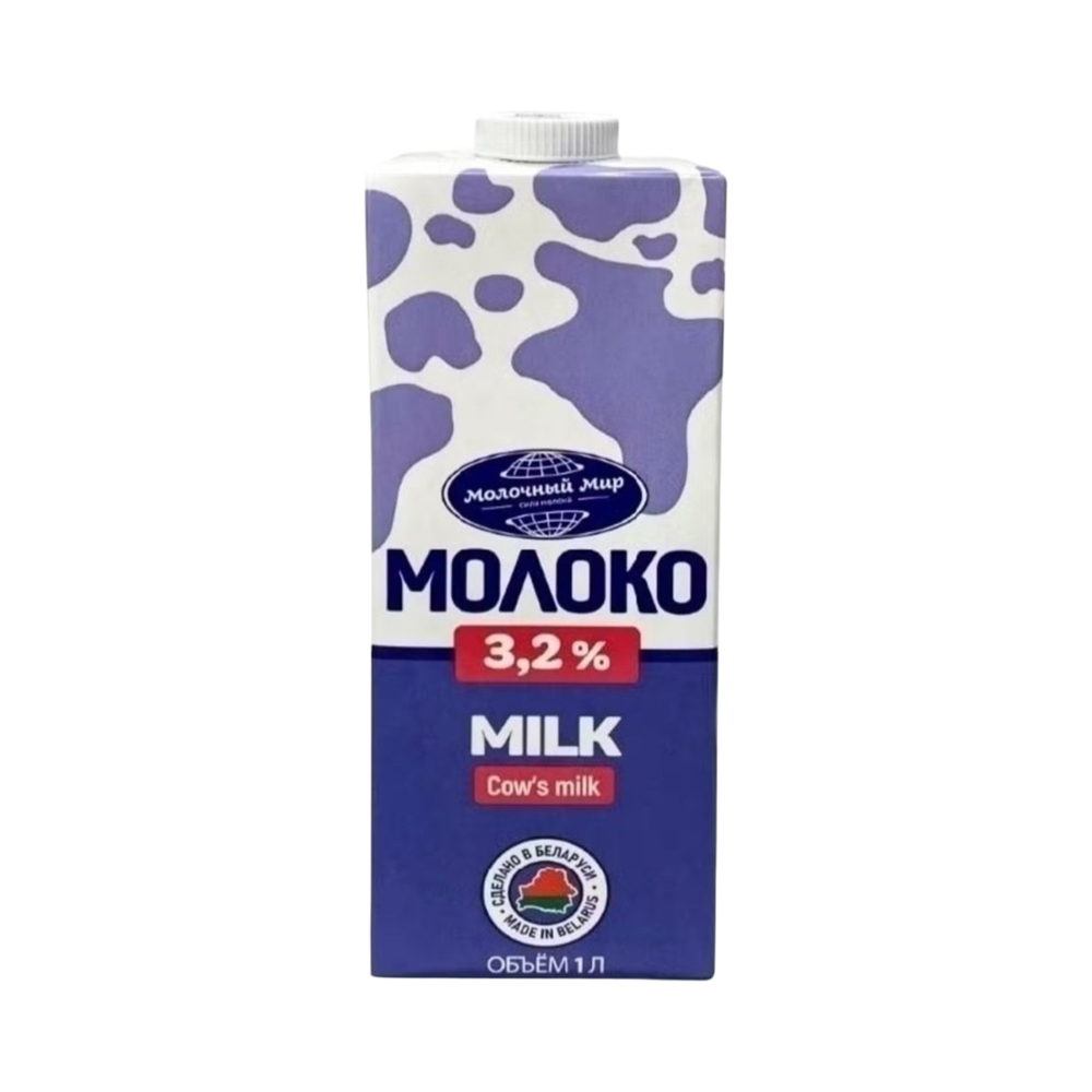 Молоко "Молочный мир" стерелиз. 3,2% 1л