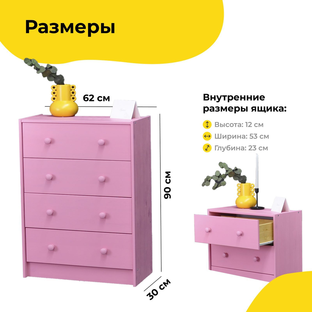Комод Раст с ящиками, красный