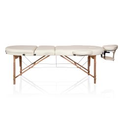 Массажный складной стол Mizomed Premium Oval 3 крем,чёрный