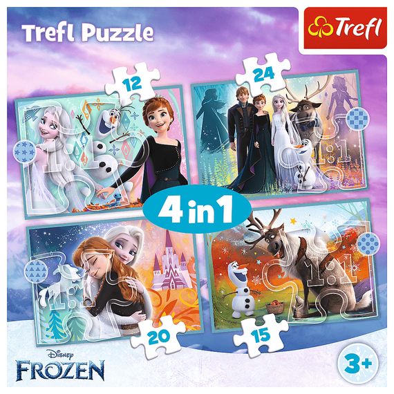 Puzzle "4in1 (12, 15, 20, 24)" - The amazing world of Frozen / Disney Frozen 2