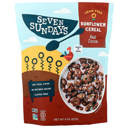 Seven Sundays, Подсолнечные хлопья, настоящее какао, 227 г (8 унций)