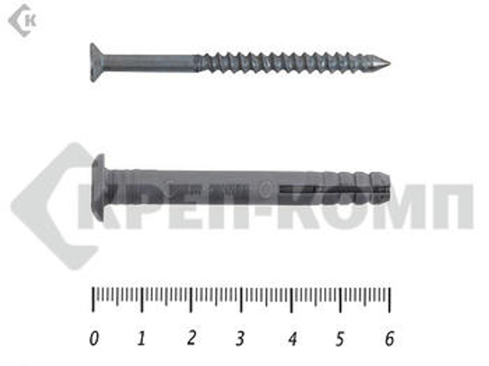 Дюбель-гвоздь борт грибовидный 6х60 Tech-KREP SM-G (200 шт) Tech-KREP