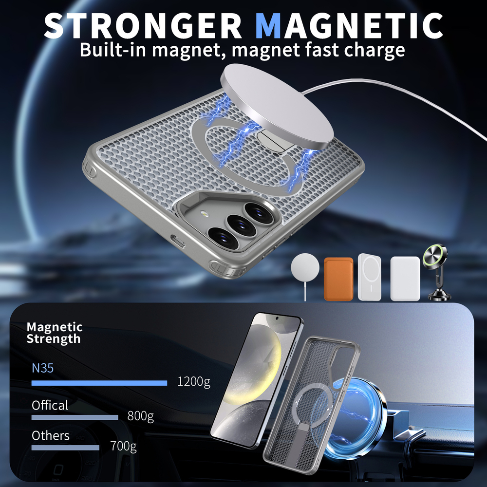 Прозрачный чехол Mesh Pro Magnetic Case для Samsung Galaxy S25 FE