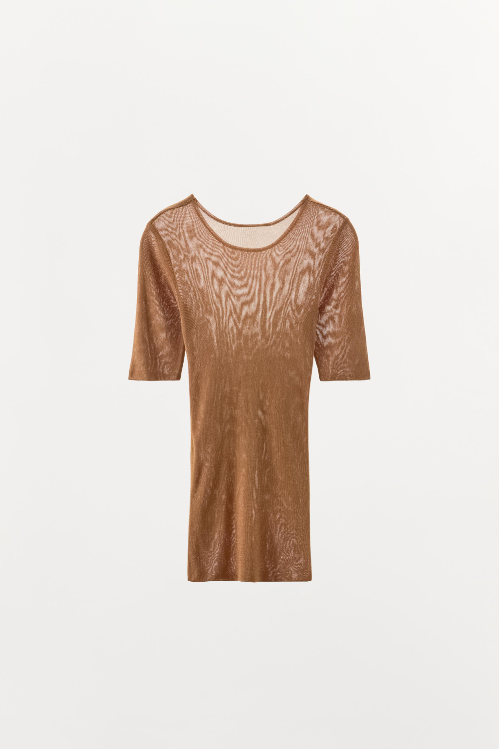 ТОП ИЗ ТОНКОГО ТРИКОТАЖА С РУКАВАМИ ДО ЛОКТЯ — ZARA